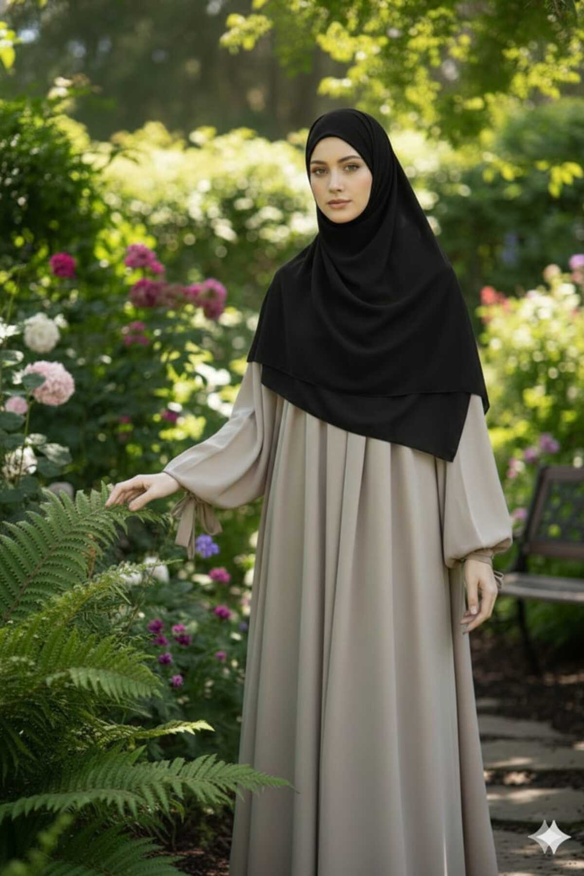 Hijab Egyptian Medina Silk Scarf 110x110 Black