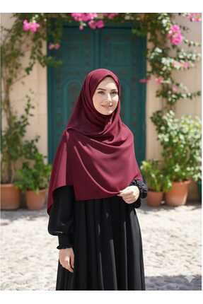 FRESCO SCARFS Tesettür Hijab Mısır Medine Ipeği Eşarp 110x110 Bordo