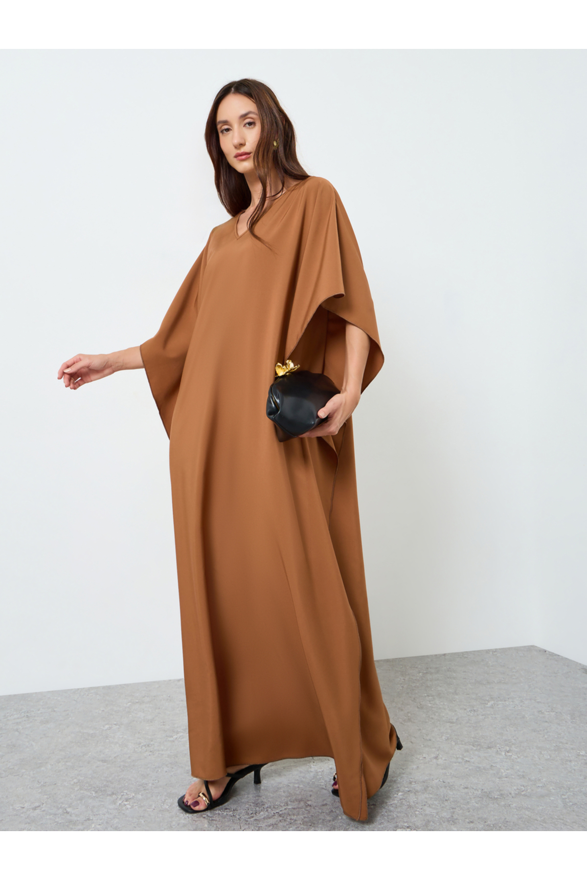 Take Two By Styli Women V Neck Maxi Kaftan Dress