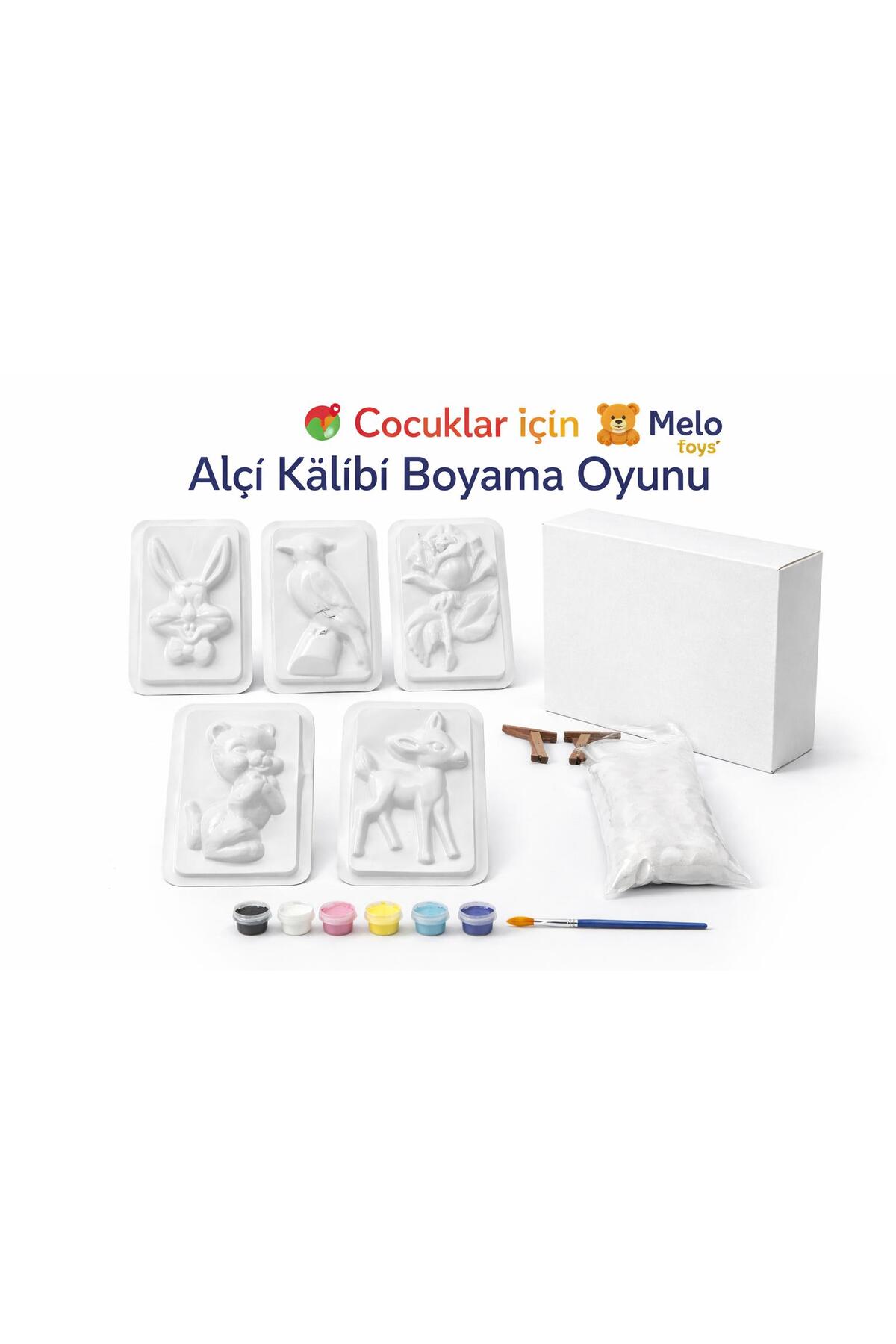 Melo TOYS Eğitici Alçı Kalıbı Boyama Seti - Çocuklar İçin Yaratıcı Sanat ve El Becerisi Oyunu
