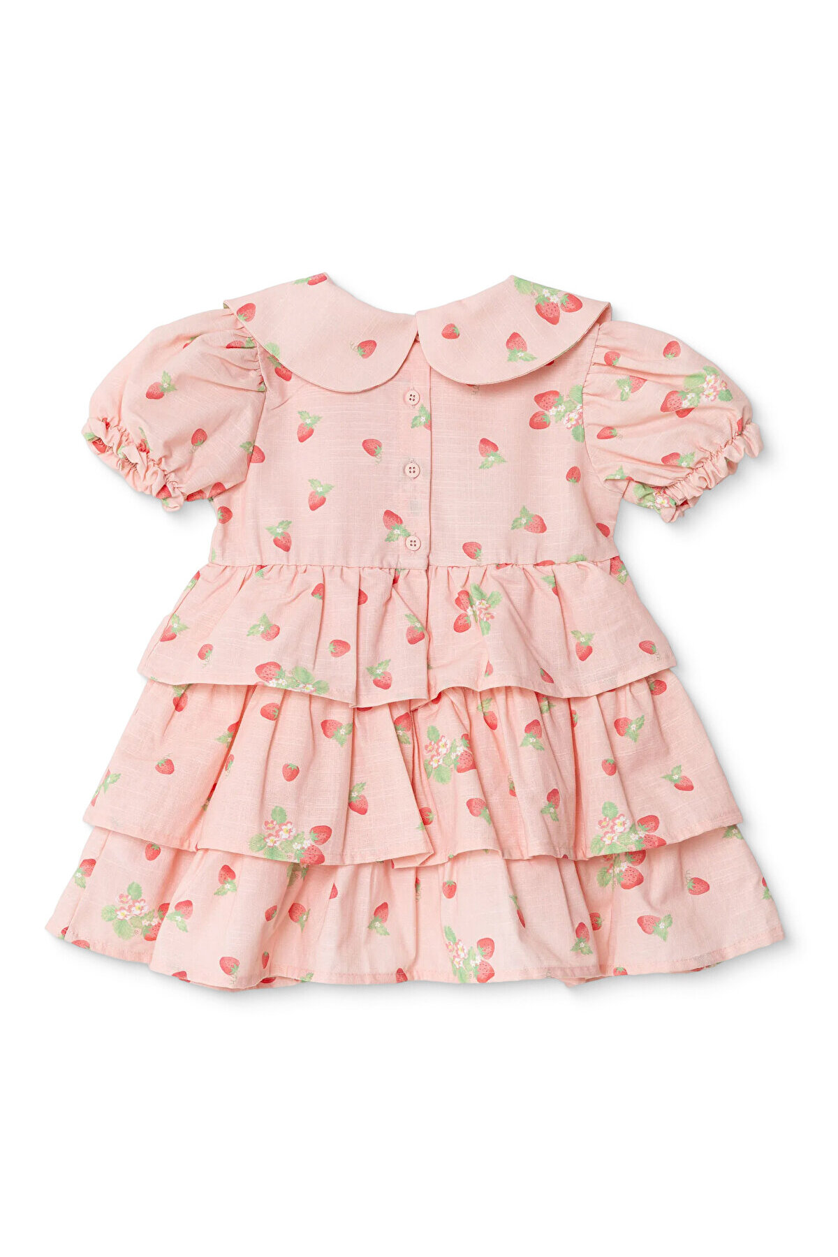 ebebek Hello Baby HelloBaby Kız Bebek Berry Belle Elbise Poplin Bebe Yaka Kısa Kol fotoğrafı 2 (önizleme)