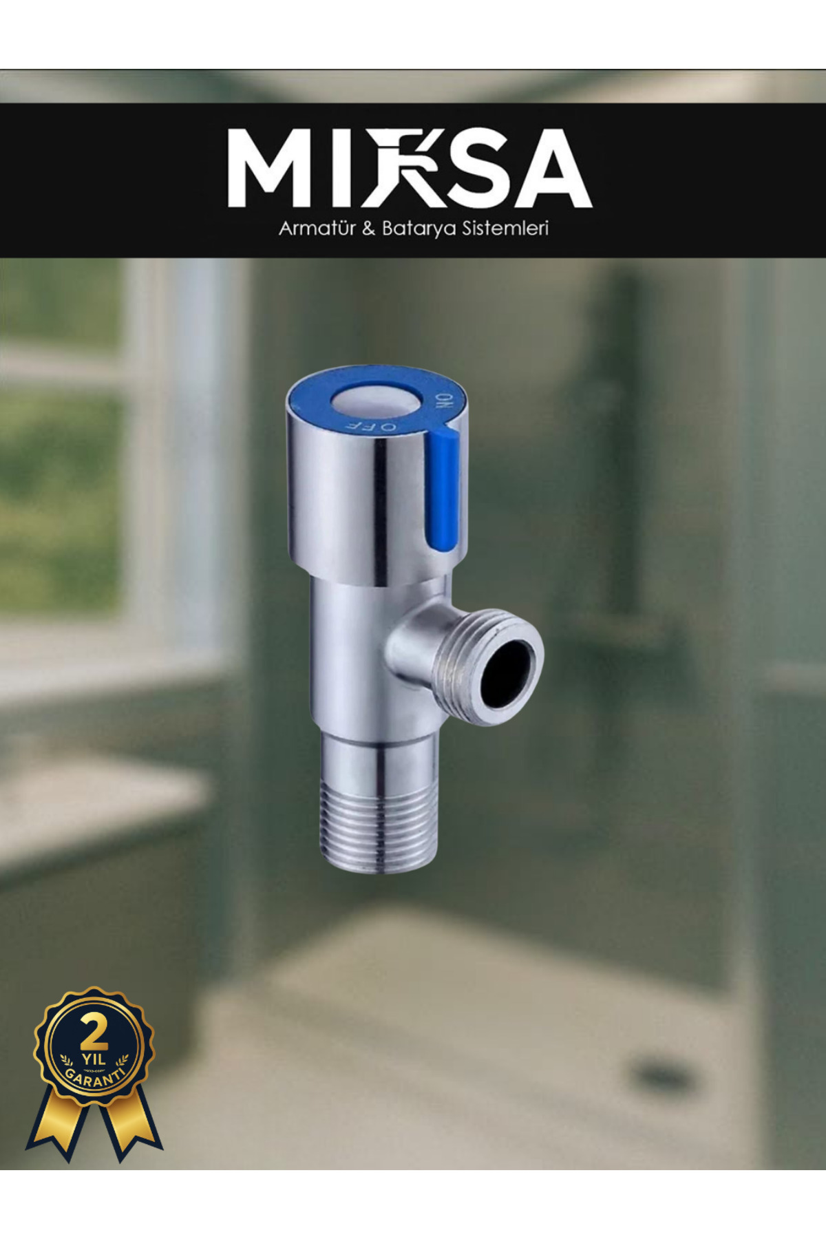 MİXSA İnox Mavi Taharat Musluğu, Ara Musluk, Aç Kapa