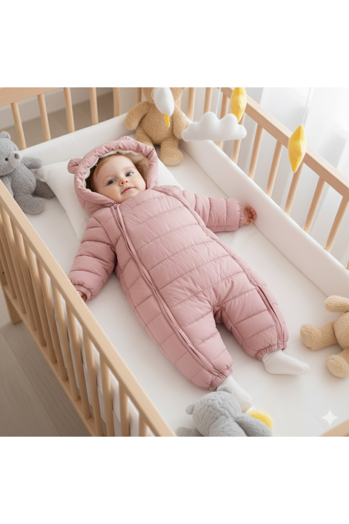 melisam.msg Kız Erkek bebek Kış Kalın Sevimli Tulum Mont fotoğrafı 3 (önizleme)