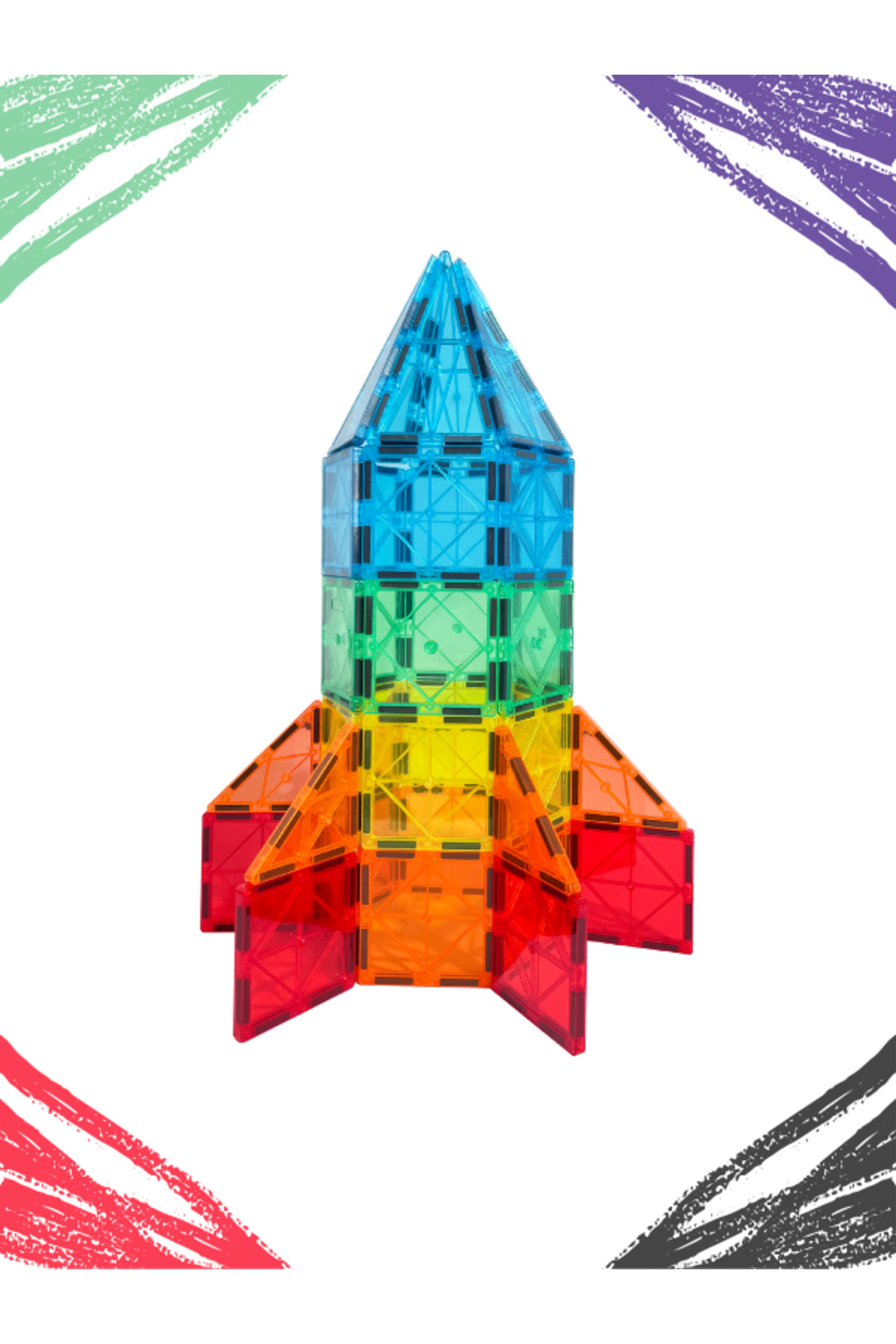 ۱۱۰ قطعه بلوک آموزشی مغناطیسی، اسباب‌بازی هوش و خلاقیت برای کودکان