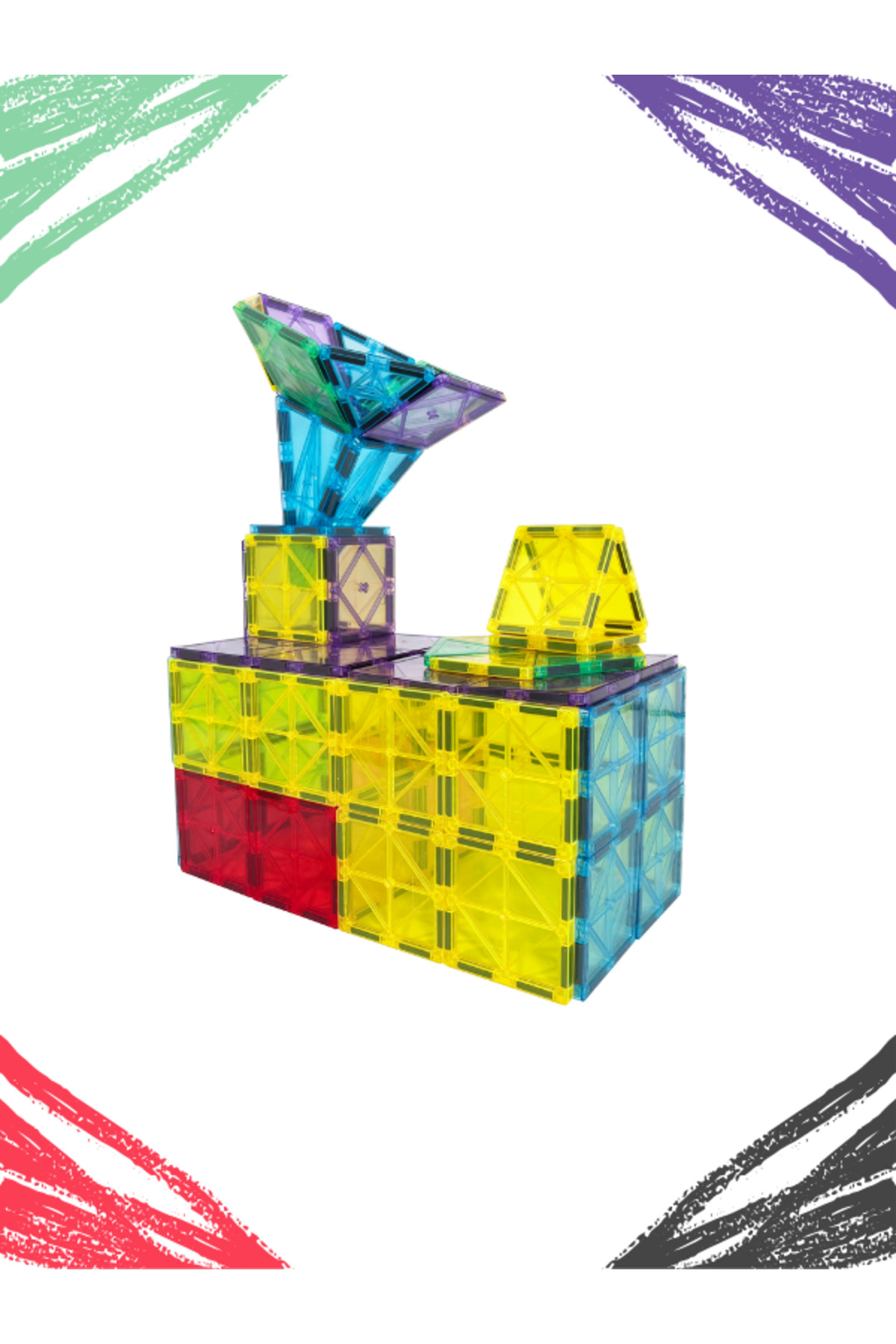 ۱۱۰ قطعه بلوک آموزشی مغناطیسی، اسباب‌بازی هوش و خلاقیت برای کودکان