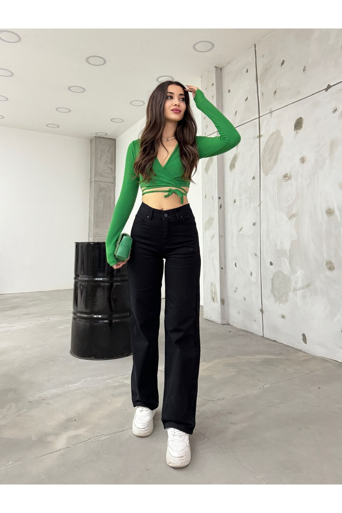 Newzo Black Wide Leg Lycra Wide Leg Jean Women's Trousers, Women , Palazzo Jeansnrk-1