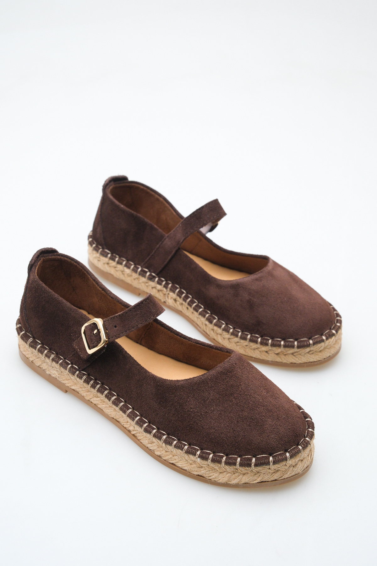 STARK SHOES Kadın Hakiki Deri Süet Baret Tokalı Espadril