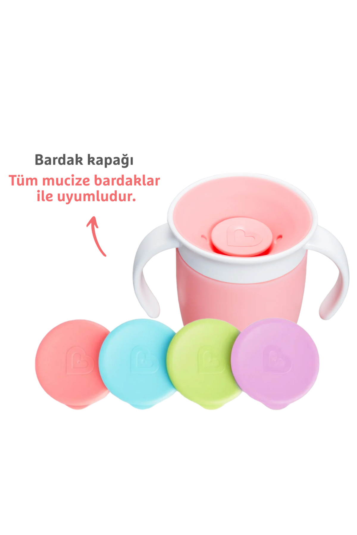 Munchkin Mucize 360° Alıştırma Bardağı, 6ay+, 207ml, Pembe Bardak Kapağı İle Birlikte fotoğrafı 2 (önizleme)