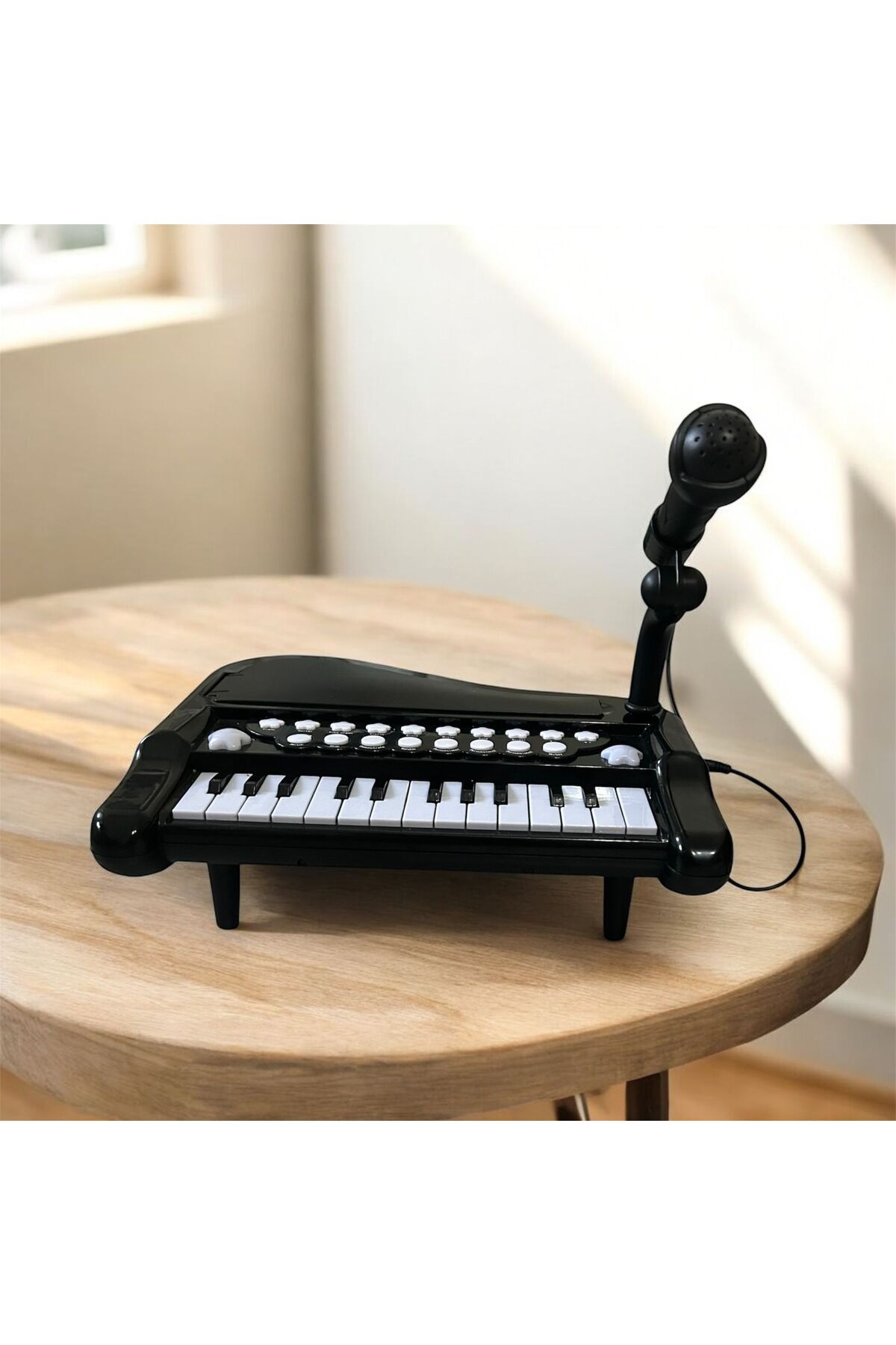 Tigdes 25 Tuşlu Mikrofonlu ışıklı Müzik Ve Ses Efektleri 29 Cm mini piyano oyuncak