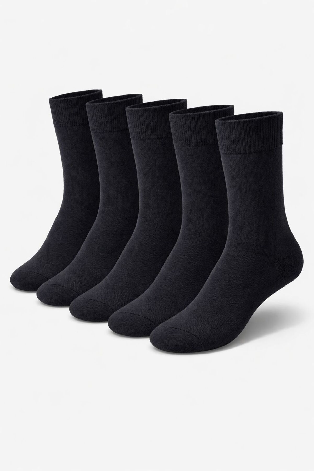 Sky Socks 5li Düz Siyah , Havlu Kalın Kışlık Erkek Soket Çorap Seti