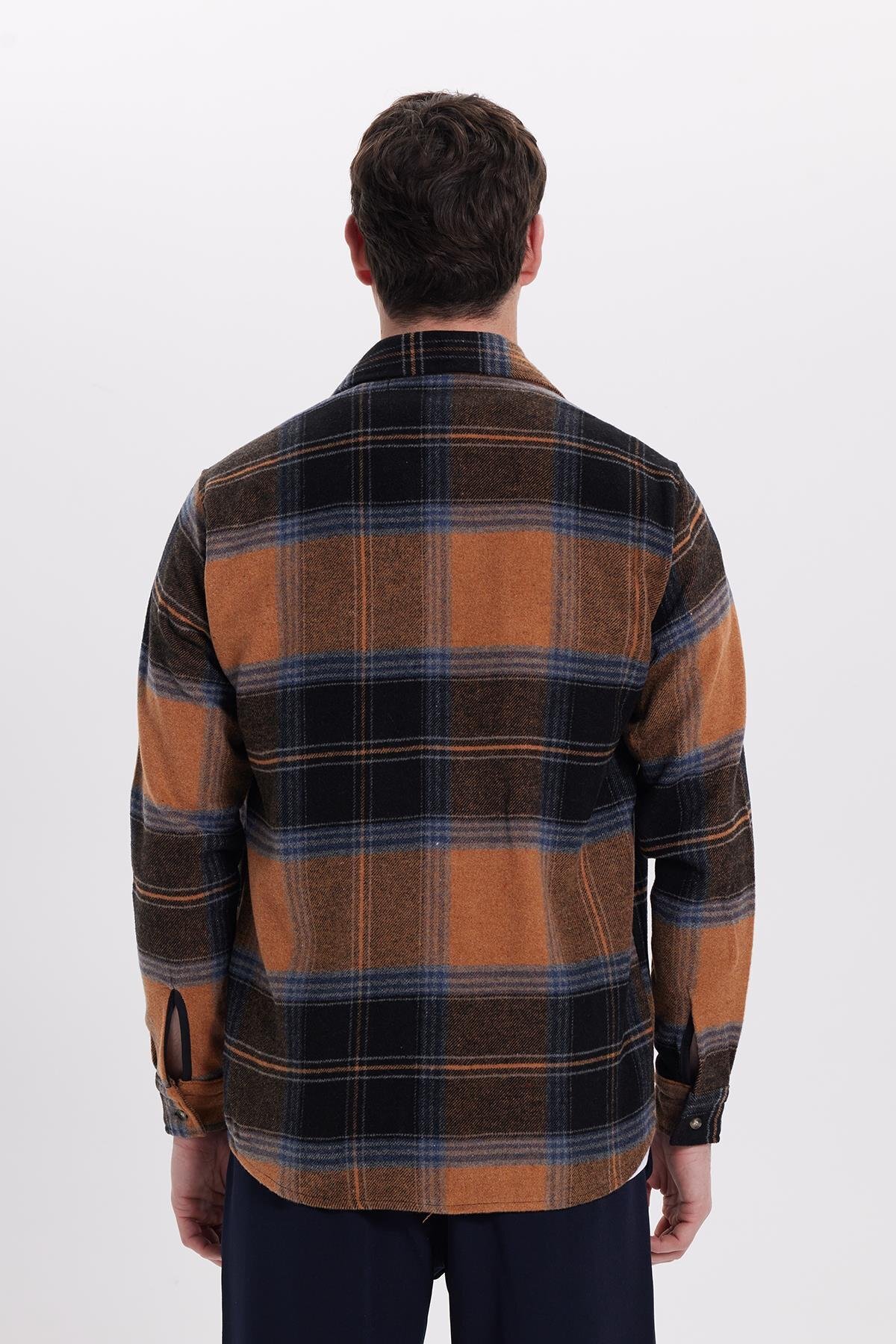 Tudors  Erkek Regular Fit Rahat Kesim Kışlık Kareli Oduncu Gömlek - Görsel 8