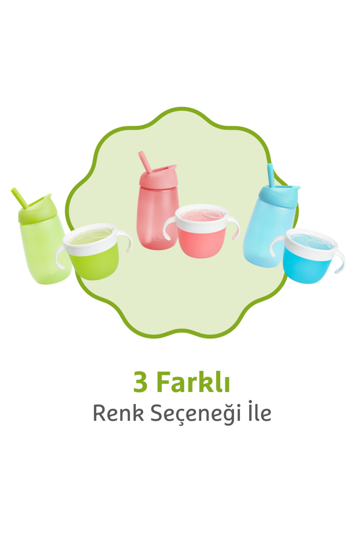 Munchkin Dökülmez Atıştırmalık Kabı +Simple Clean Pipetli Alıştırma Bardağı Yeşil Set(12 Ay+) fotoğrafı 5 (önizleme)