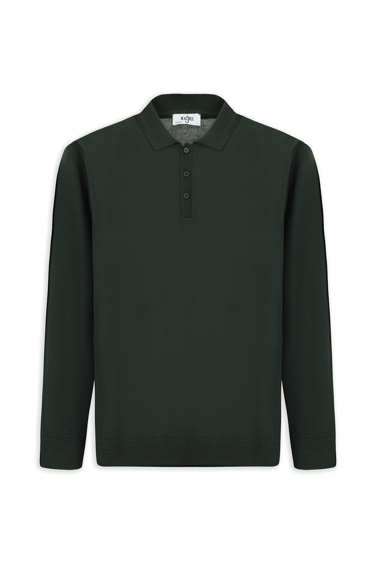 کیگیلی ژاکت بافتنی پشمی گرم یقه پولو دکمه‌دار معمولی