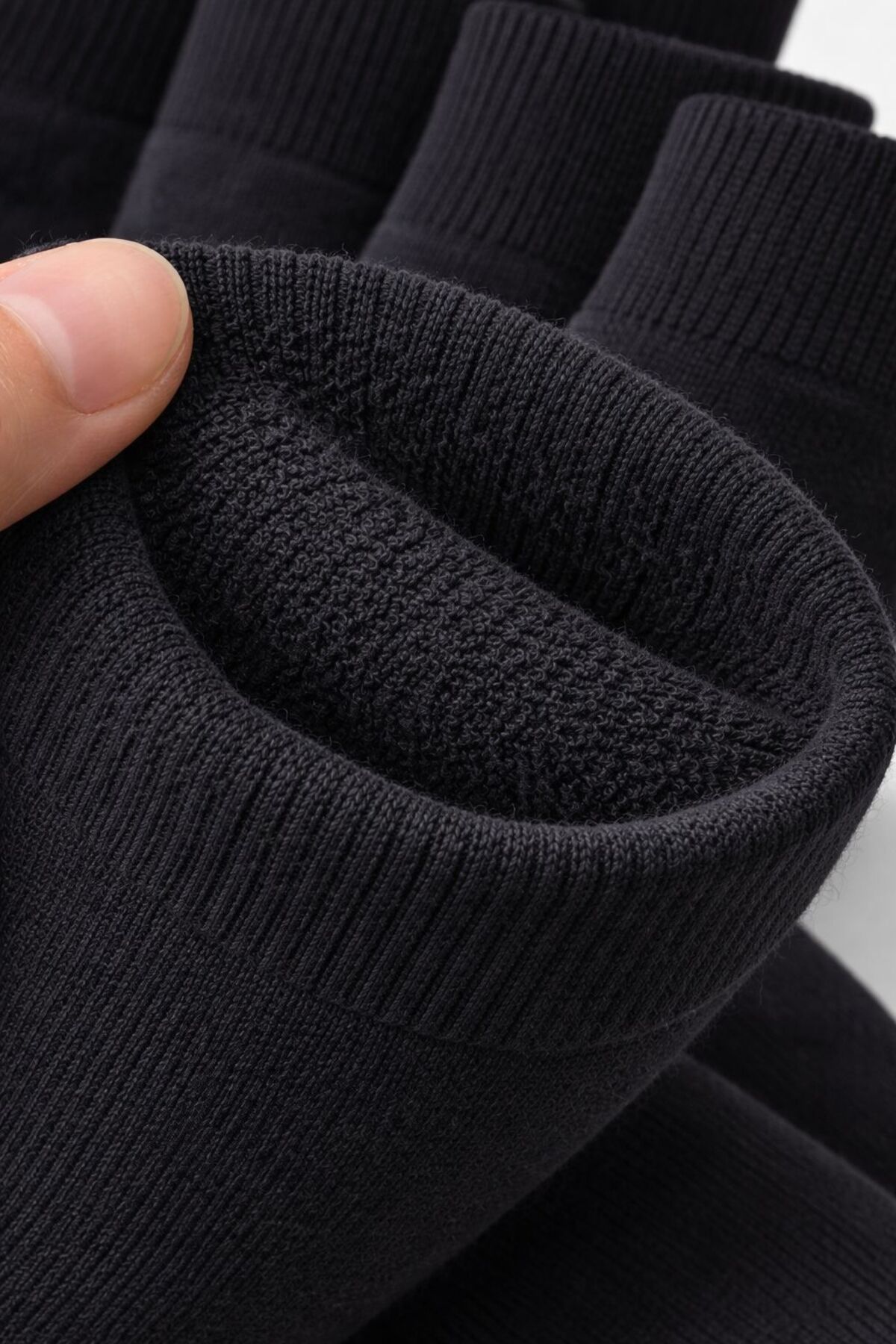 Sky Socks 5li Düz Siyah , Havlu Kalın Kışlık Erkek Soket Çorap Seti görsel 2