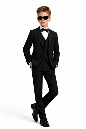 AHENGİM Erkek Çocuk Slim Fit Premium Damatlık Smokin Takım Elbise Ak4000