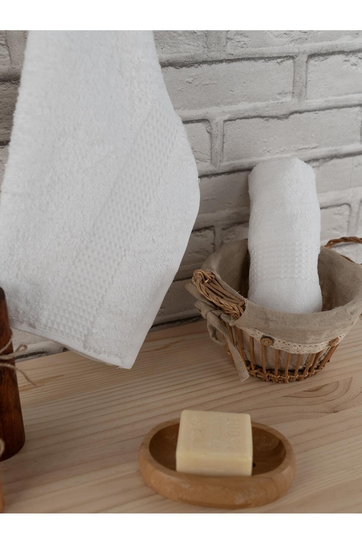 Cotton 2-Piece 40x60 cm Waffle Border Colorful Luxury Hand Towel Set