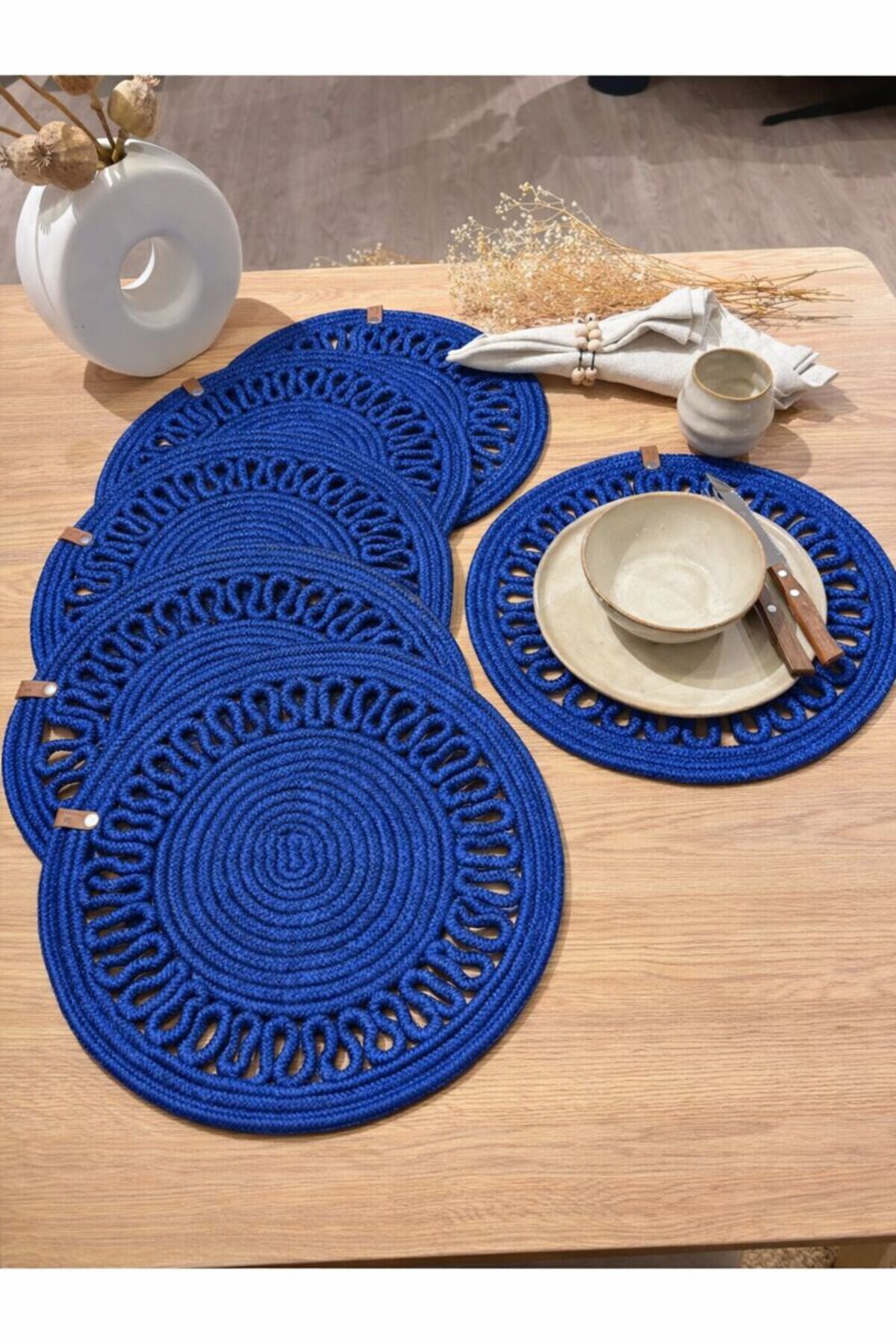 Thick Machined, 6-Piece, American Service, Jute Underplate, Durable, Heat Sensitive, Long Lasting,