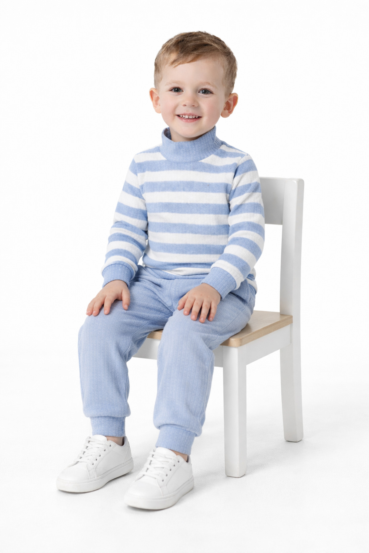 Boys Girls Striped Cotton Winter Suit – Long Sleeve Sweatshirt and Elastic Pants