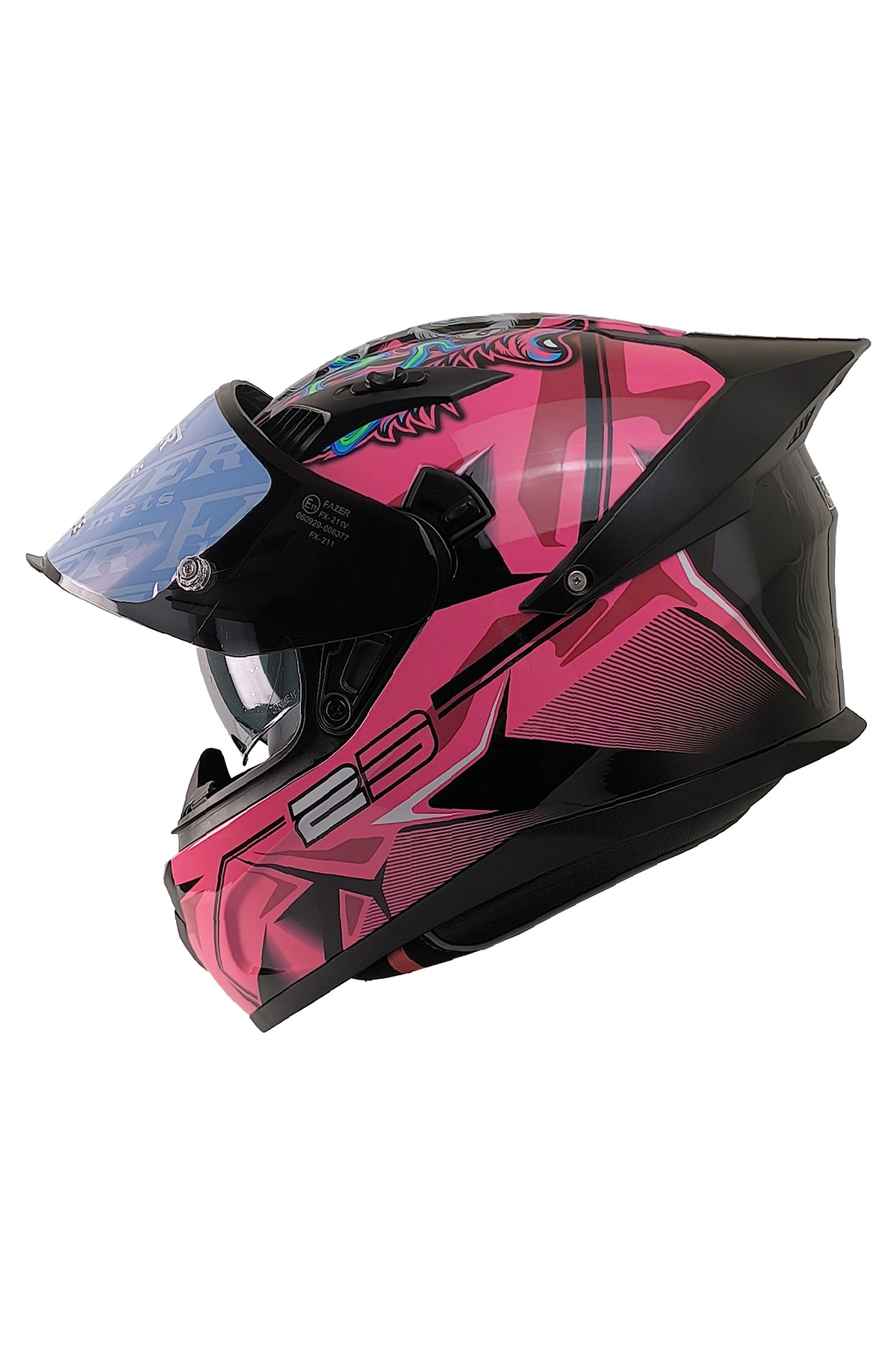 kuzey motor FAZER FX-211X PEMBE-SİYAH KASK KAPALI MODEL RENKLİ