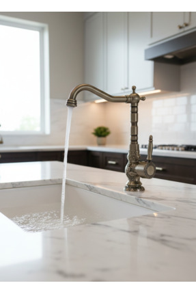 EMFA AKSESUAR Antik Vintage Mutfak Bataryası Antik Vintage Evye Musluğu İşlem...