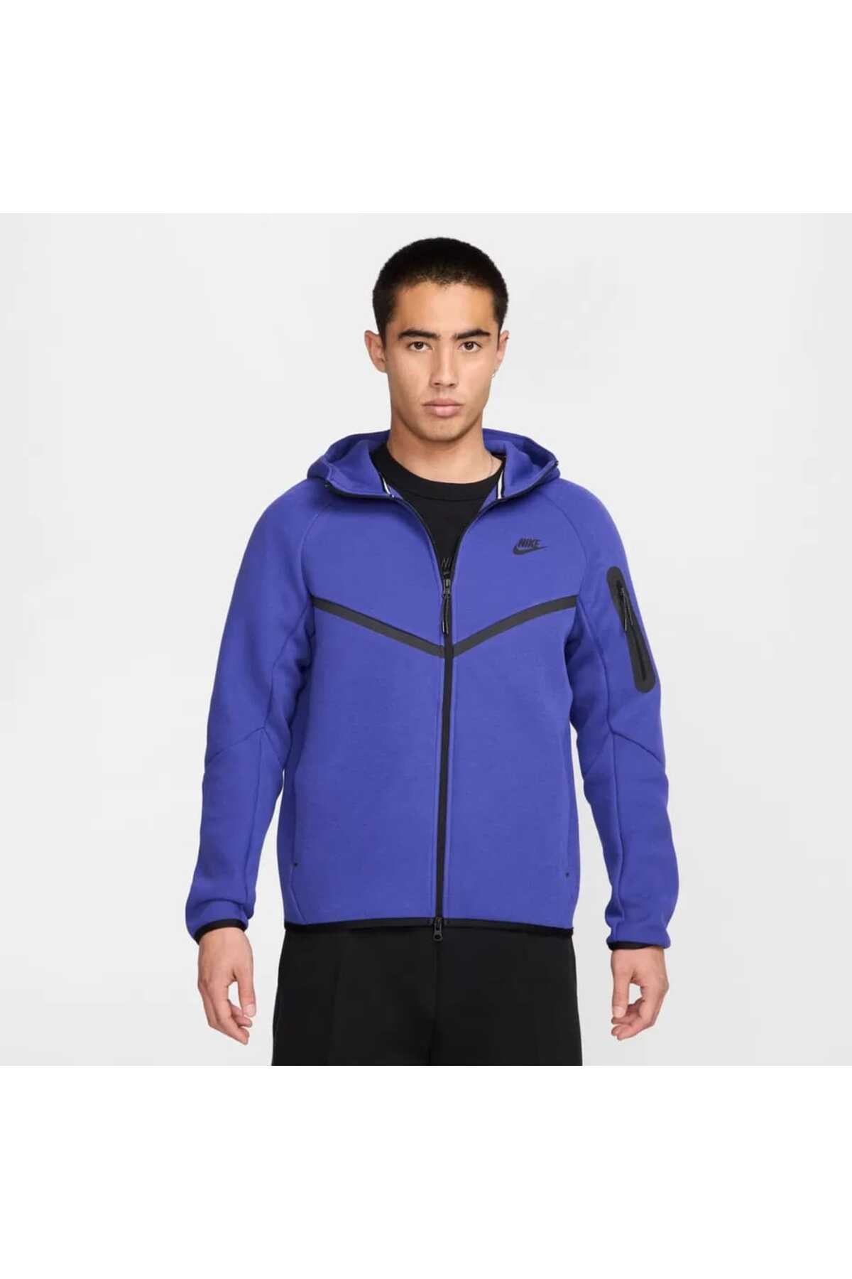 سویشرت مردانه Tech Fleece FZ Windrunner (لباس ورزشی آبی) نایکی سویشرت اسپرت Nike