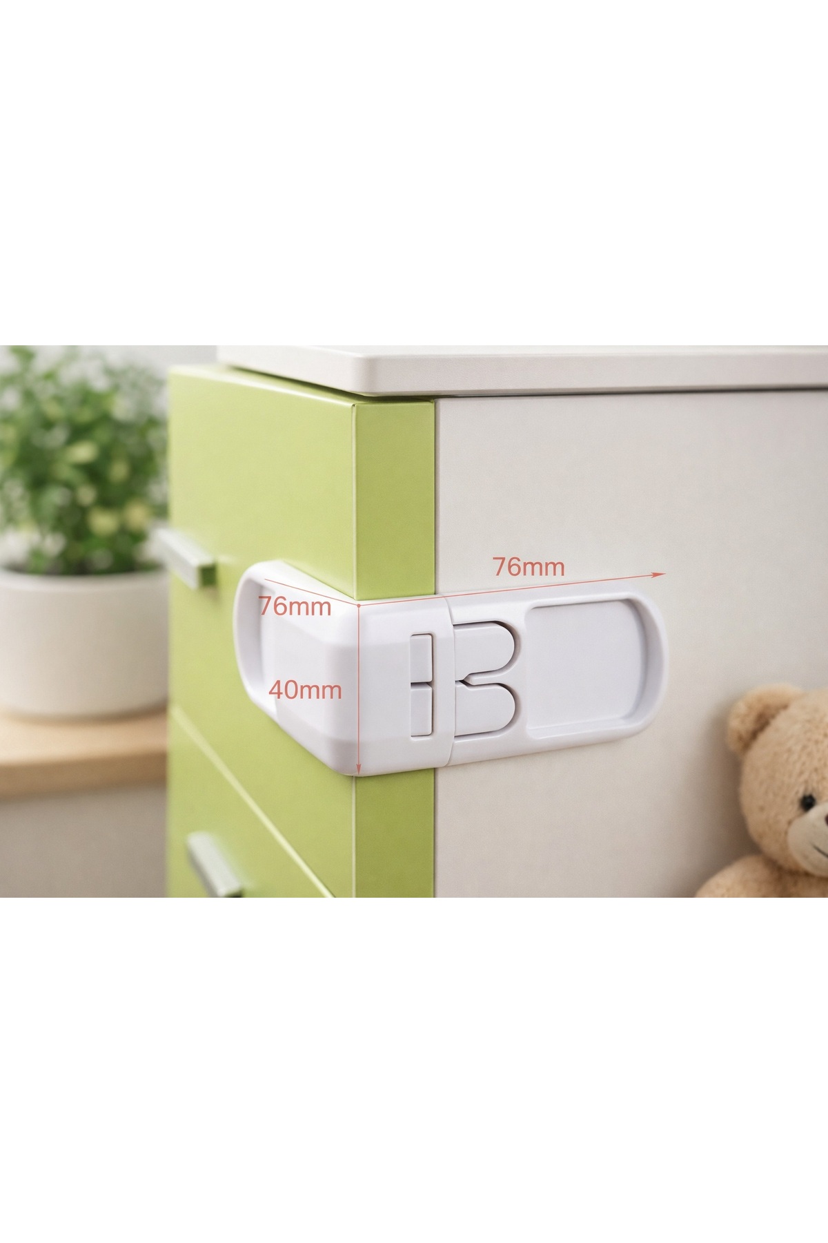 poswicon 2 adet Çocuk Güvenlik Kilidi – Dolap & Çekmece Kilidi | Bebek Çocuk Kilidi (Yapıştırmalı, Delme Yok) fotoğrafı 2 (önizleme)