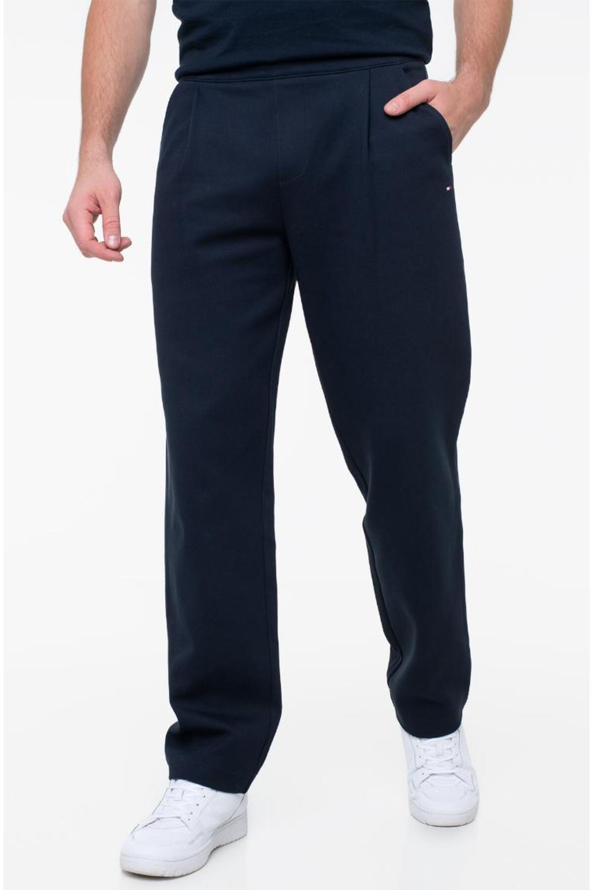 تامی هیلفیگر شلوار مردانه نخی سایز معمولی مدل چینو سرمه‌ای MW0MW41763-DW5