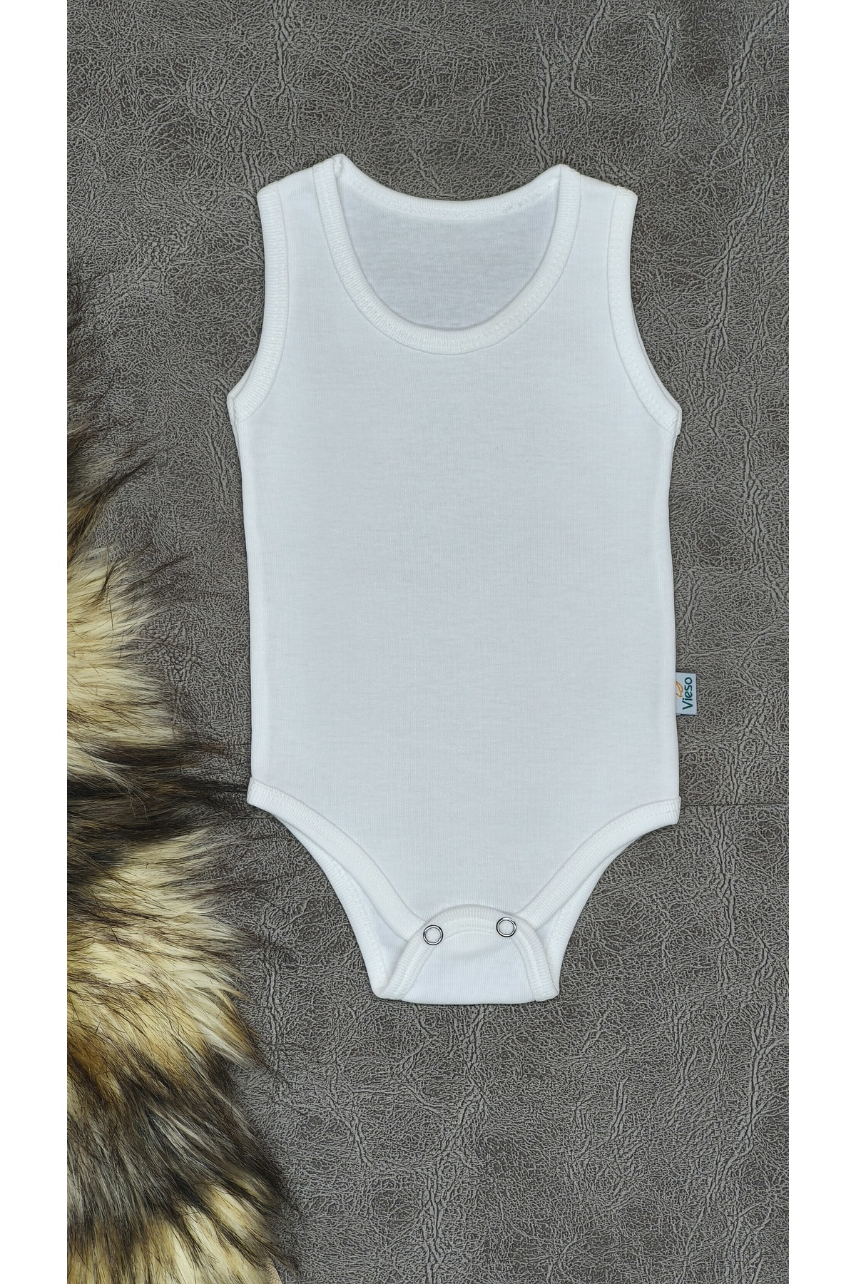 vieso 5'li % 100 Organik Pamuklu Kız Erkek Çıtçıtlı Bebek Body Zıbın Atlet fotoğrafı 5 (önizleme)