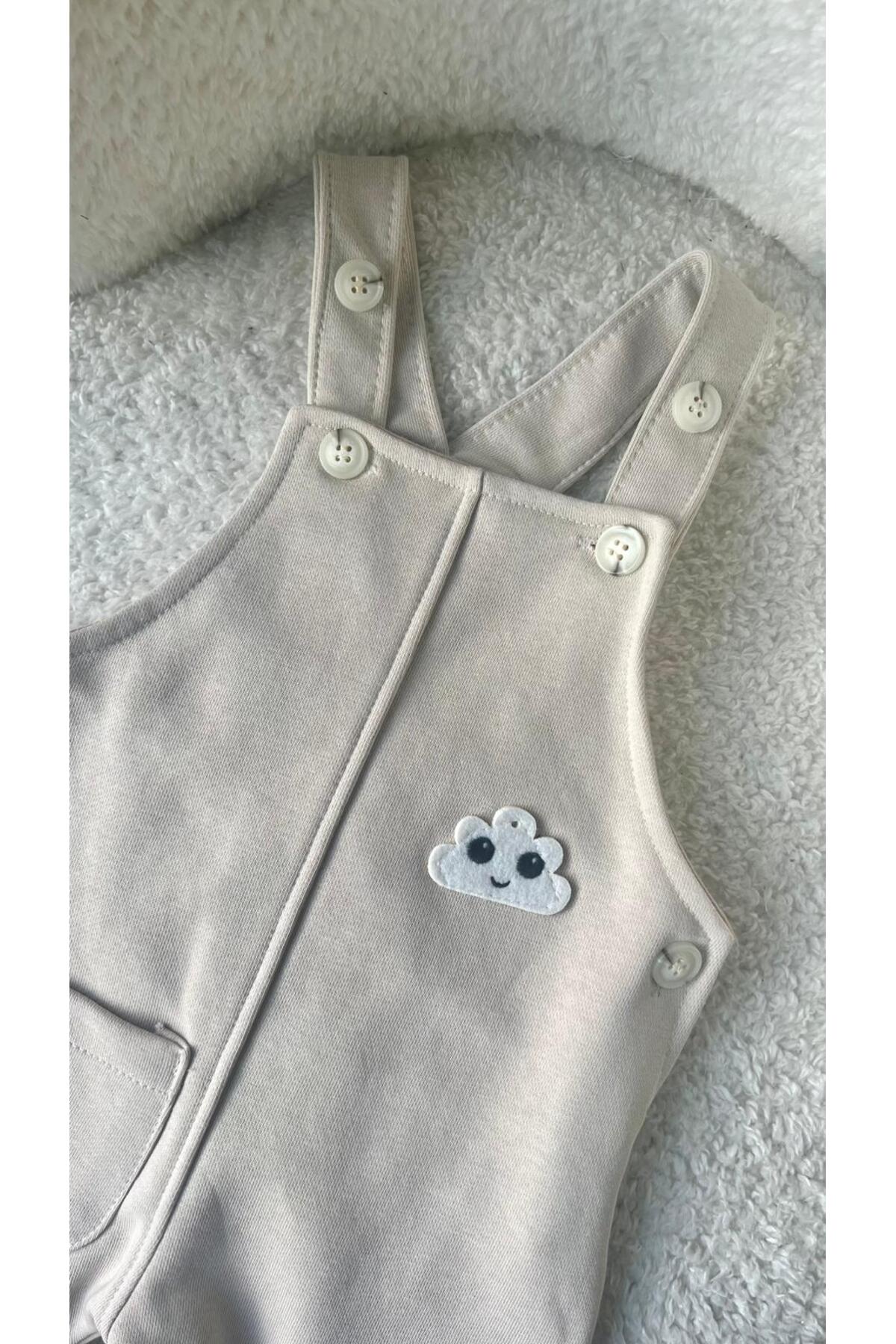 Dadamama Unisex Çocuk %100 Pamuk Örme Bebek Salopet-Askılı+Bez Çanta fotoğrafı 4 (önizleme)