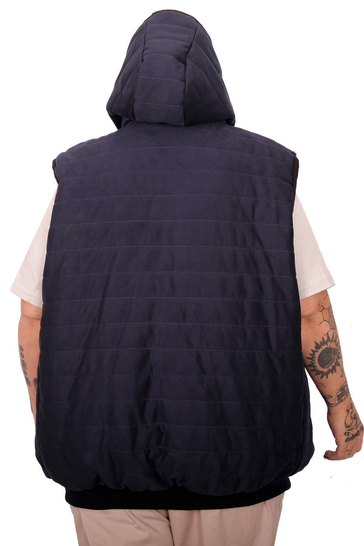 ModeXL Mode XL Battal Beden Erkek Kapitone Yelek U25717 lacivert görsel 4