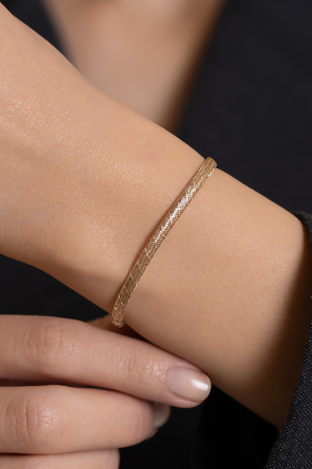 Bayar Gold 14 Ayar Altın Kalemli İtalyan Esnek Bileklik