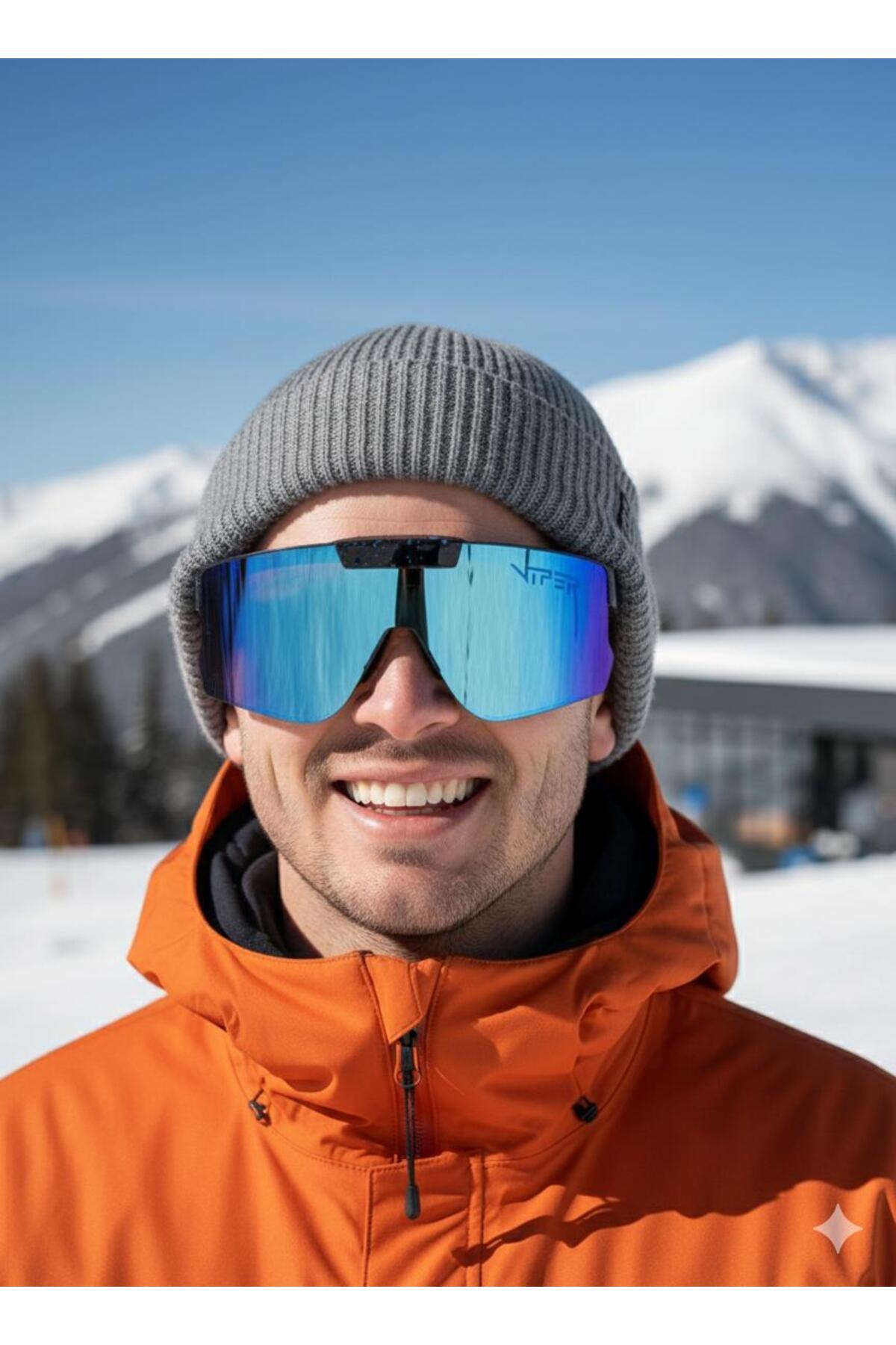 EMC Kayak Gözlüğü Mavi Unisex UV Korumalı Antifog Ventilli Güneş Kar Snowboard Gözlüğü