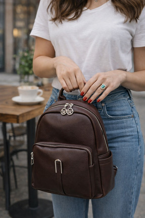 VELVET RUSH Günlük Sırt Çantası Yumuşak Deri Çok Bölmeli