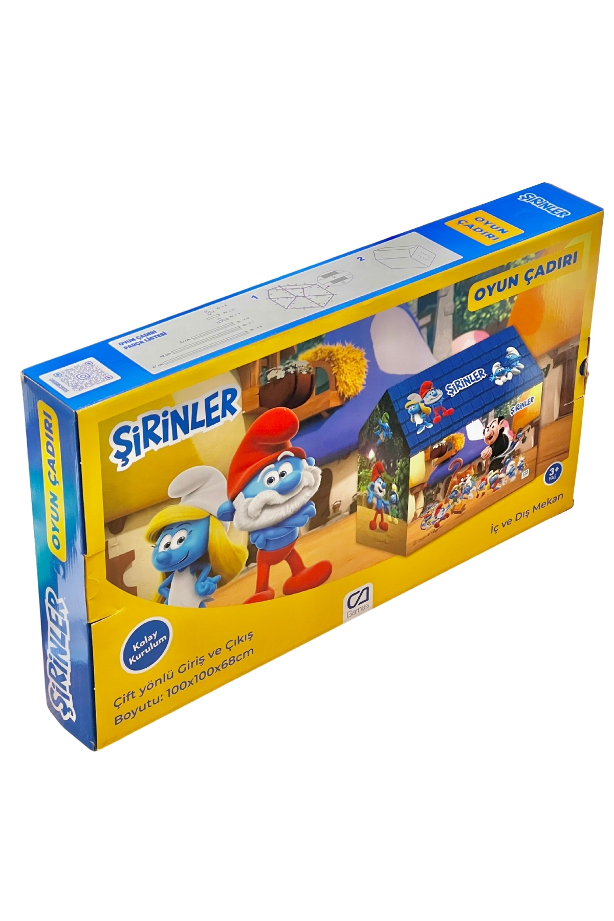 CA Games Şirinler Smurfs Temalı Lisanslı Kaliteli Kumaşlı 2 Kişilik Kolay Kurulum Eğlenceli Çocuk Oyun Çadırı fotoğrafı 5 (önizleme)