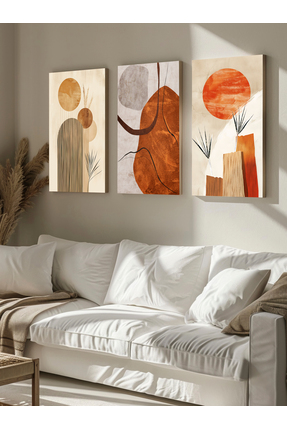 KOLDEMİR 3 Parça BohemModern Tasarım Kanvas Tablo