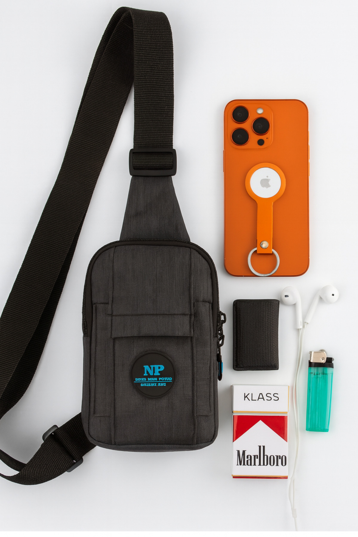 NEWISH POLO ACCESSORIES  Unısex Keten Telefon Bölmeli ve 5 fermuarlı Bel Ve Çapraz Omuz Çanta Göğüs Seyahet Günlük Bodybag - Görsel 3