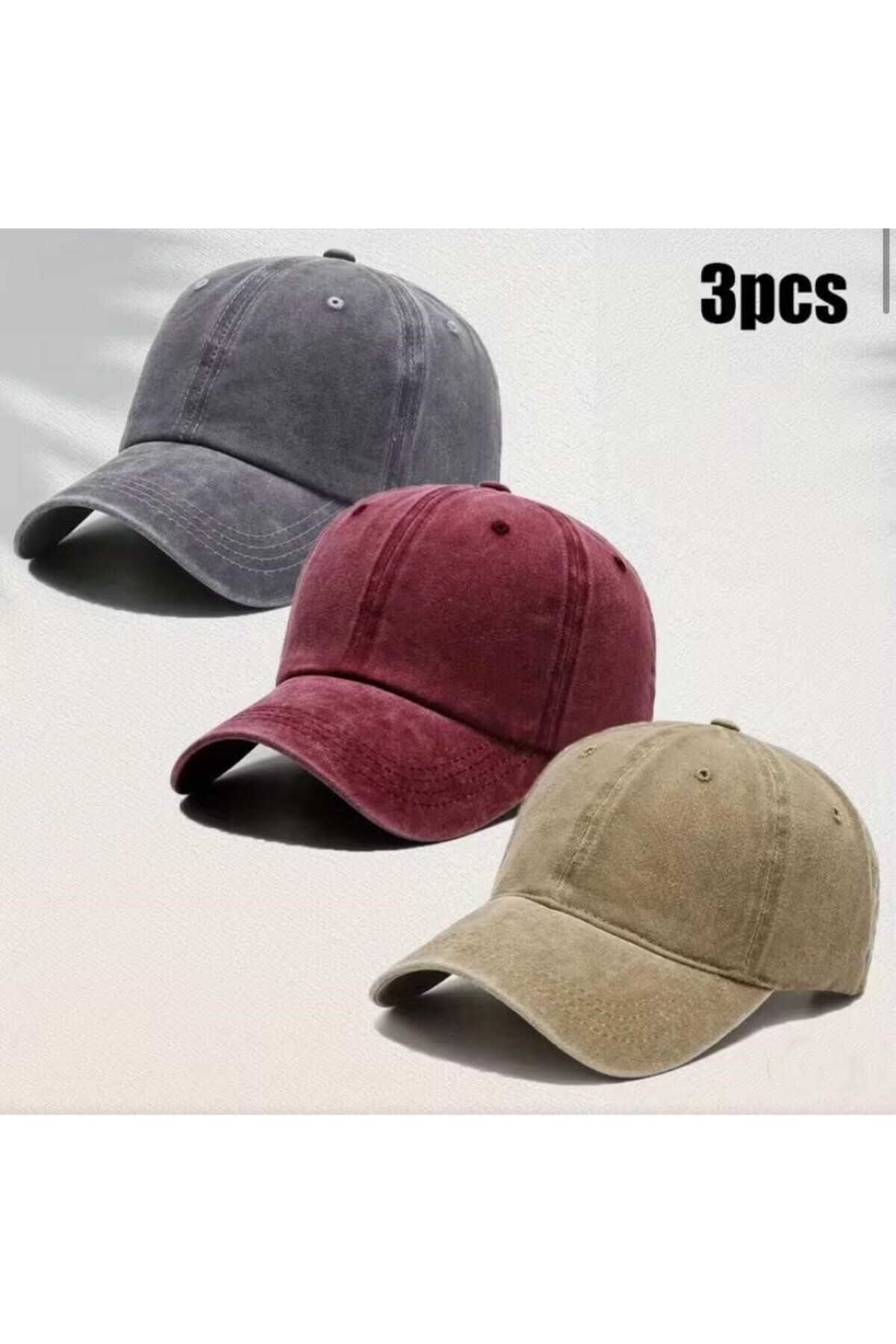 akix Unisex Eskitme Spor Şapka Kafaya Göre Ayarlanabilir 3 ADET