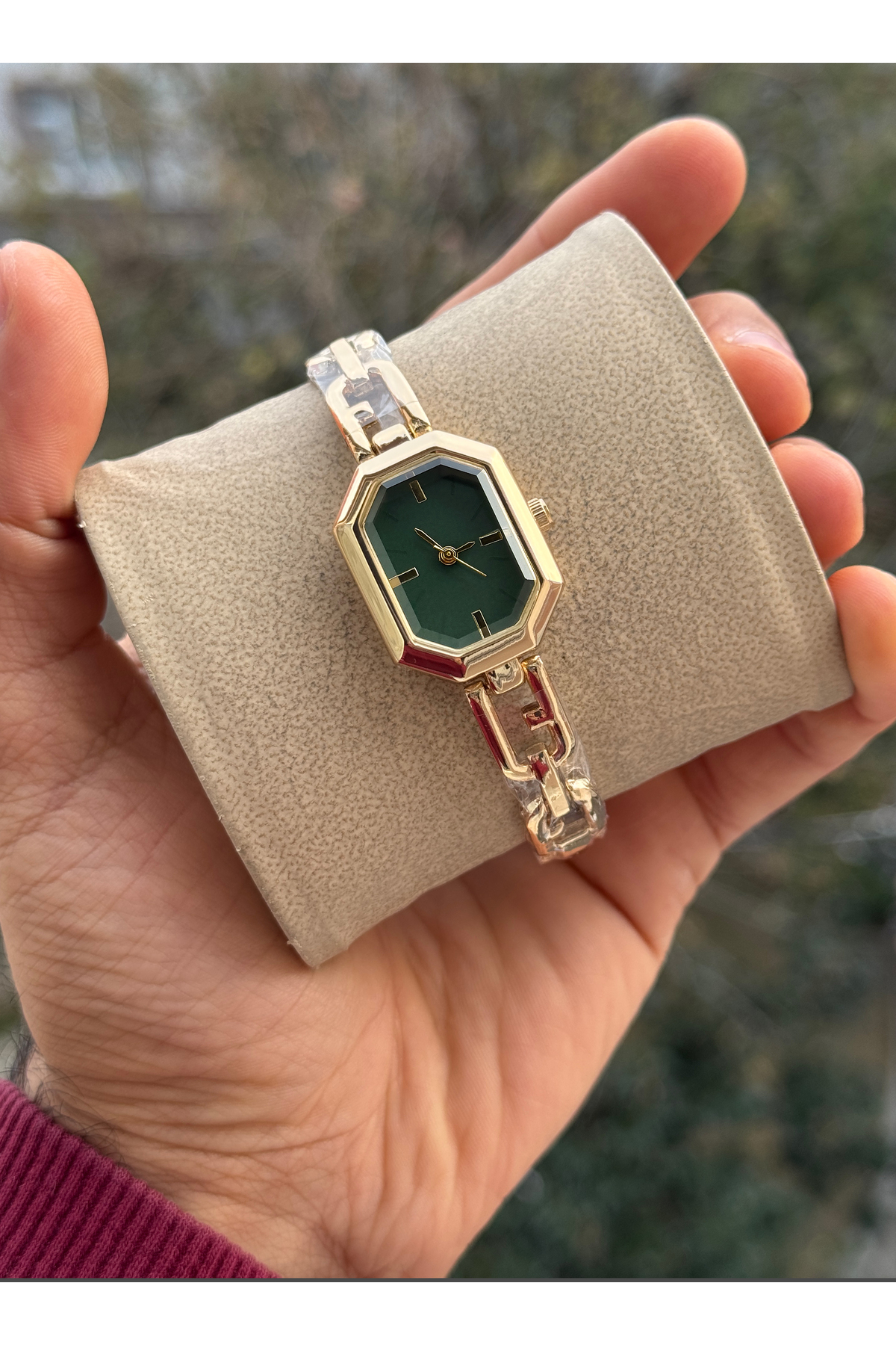 Tulpar  Yeni Sezon Özel Zincir Tasarımlı Kordon Sekizgen Kasa Kadın Kol Saati