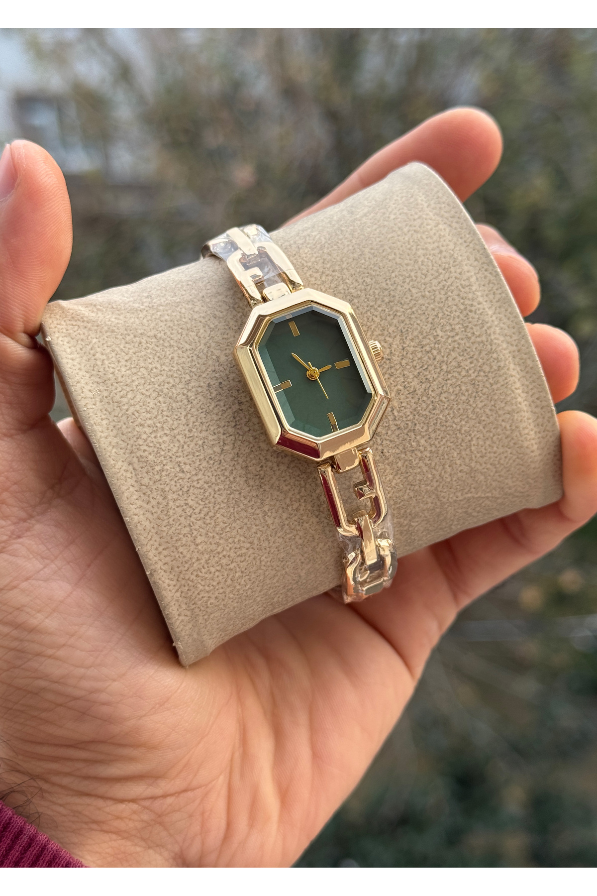 Tulpar  Yeni Sezon Özel Zincir Tasarımlı Kordon Sekizgen Kasa Kadın Kol Saati - Görsel 2