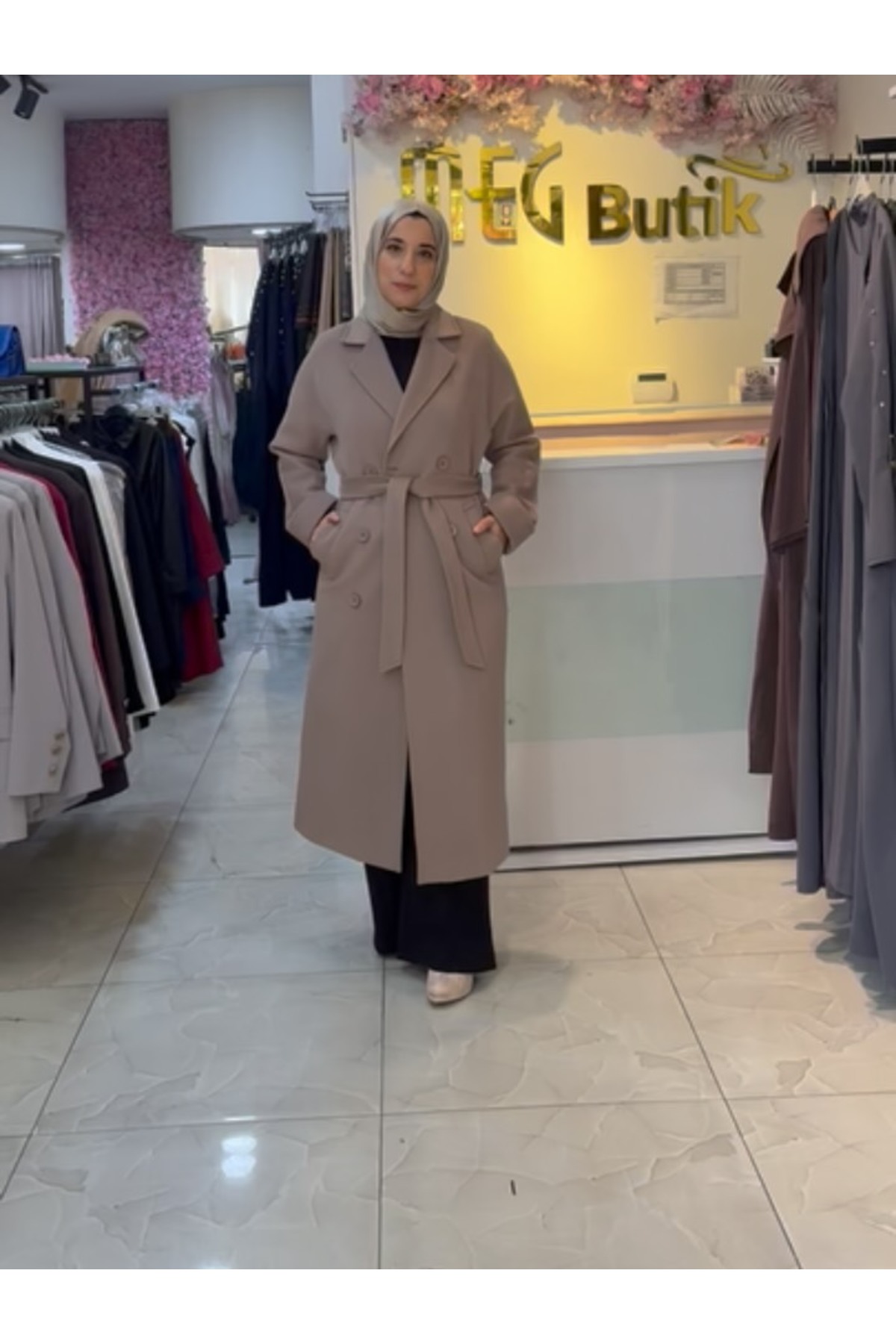 MG  yün kaşmir palto kaban kaşe dış giyim - Görsel 3