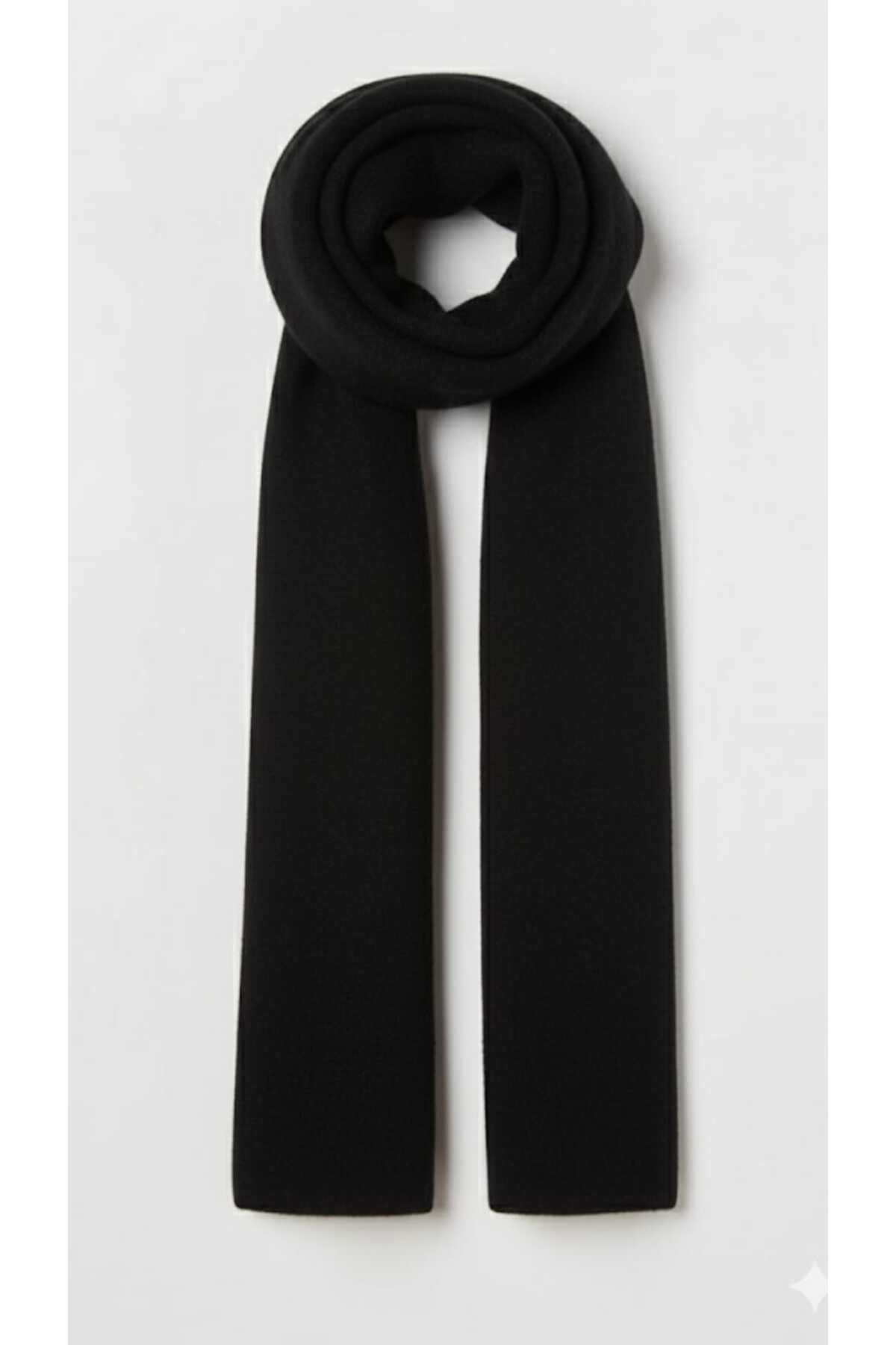 blackbonds Puffy polar siyah Yumuşak Dokulu Yeni Yıl Yılbaşı Hediyesi Kadın Atkı Şal Omuz Şalı 40x 170 cm