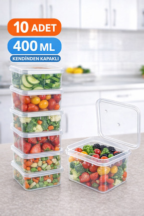 DİYA3 0,4 LT 10 Adet Kendinden Kapaklı Mikrodalga Difriz Derin Dondurucu Buzl...