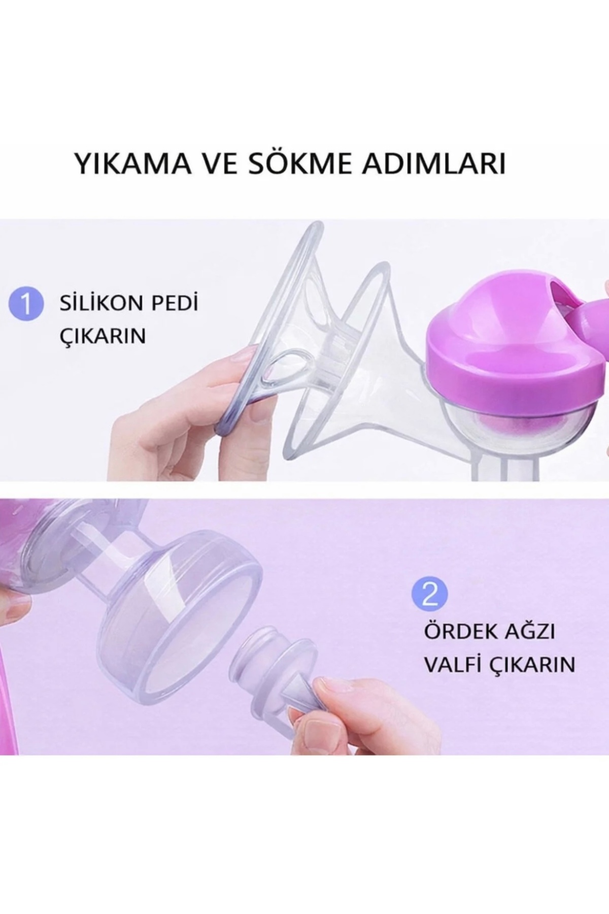 MorOflan Lüx Manuel Süt Sağma Makinası Göğüs Pompası Güvenli Süt Emzirme Deneyi (Bütün Göğüs'lere Uyumlu) fotoğrafı 3 (önizleme)