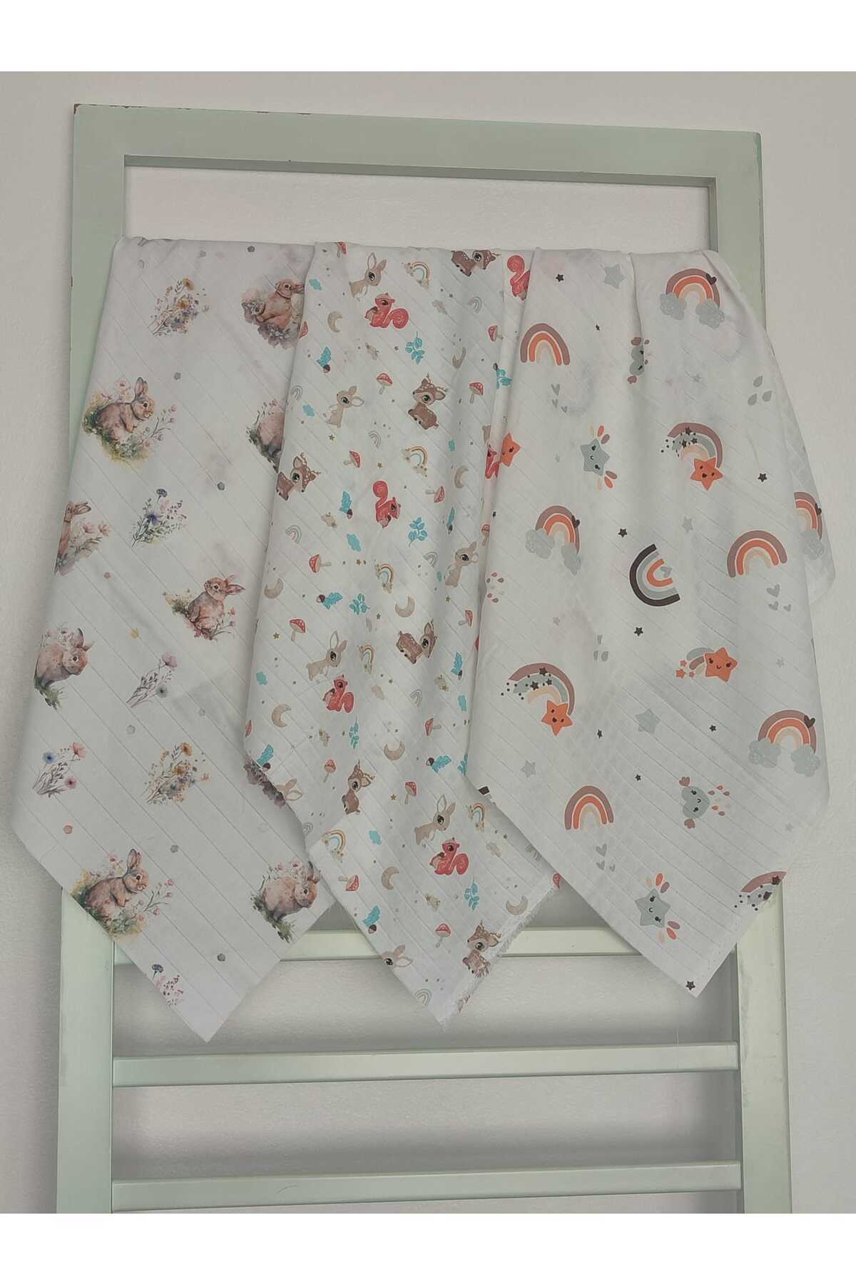 Alpıno Yenidoğan , Müslin Örtü & Battaniye (%100 PAMUKLU BEBEK BATTANİYESİ 110 CM X 110 CM) 3 Adet