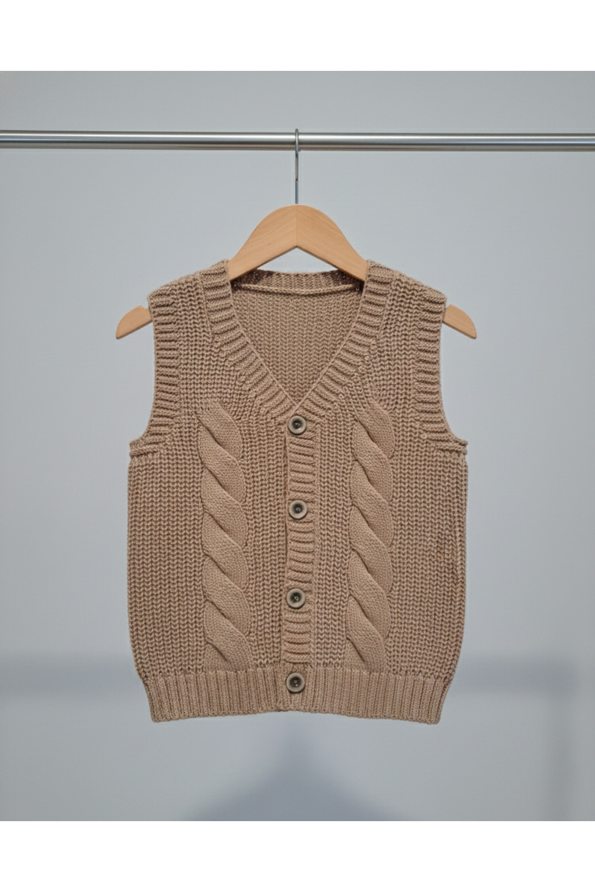 Nimini Kids Yeni Sezon Yumoş Örgü Desenli Triko Unisex Bebek Çocuk Yelek (0-8 yaş) fotoğrafı 3 (önizleme)