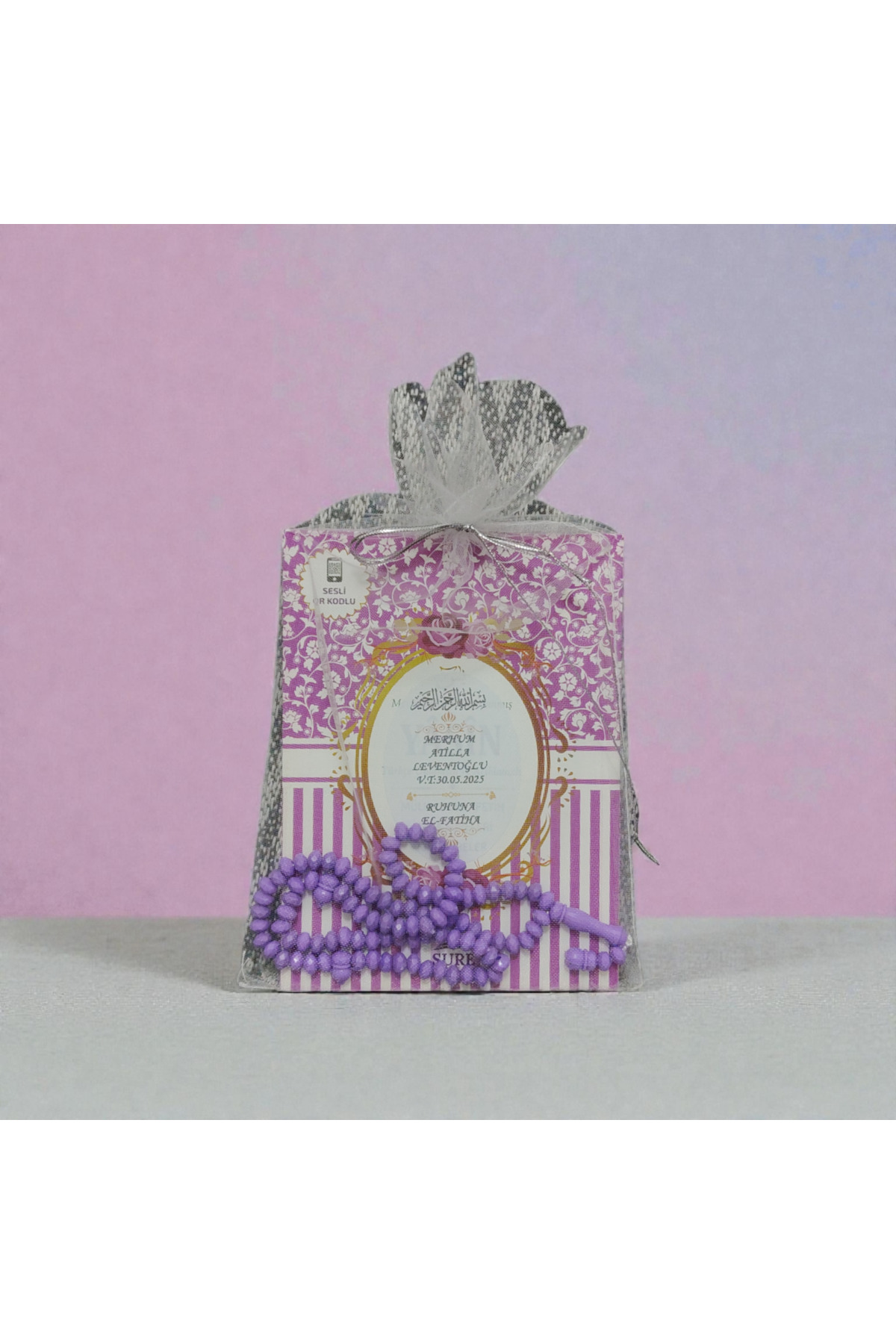 luxurianthome Yasin Cüzü Kitabı Tül Keseli 12'li Karışık Renk Tespihli Sesli Dinleme Doğum Mevlüt Hediyeliği fotoğrafı 4 (önizleme)