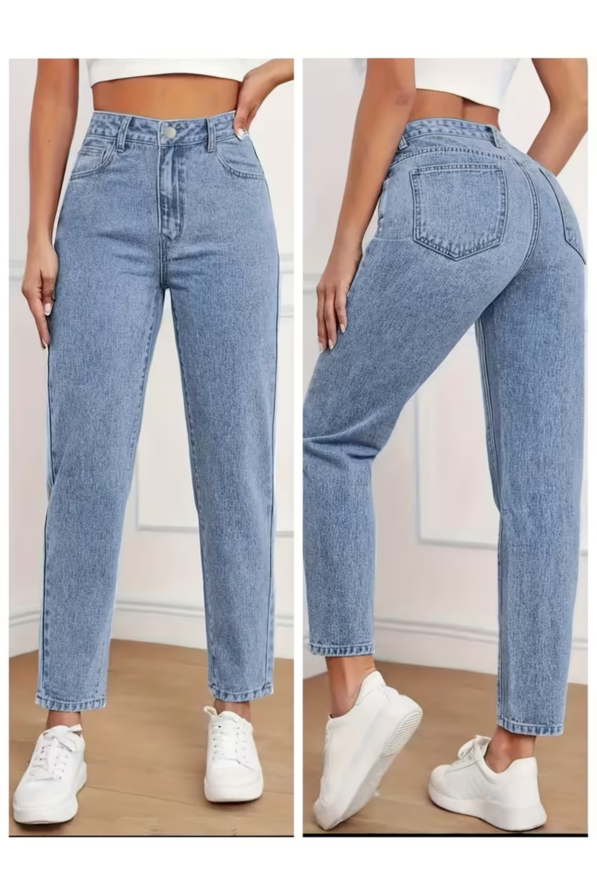 Clara Women's Mom Lycra High Waist Boyfriend Jeans Denim Jeans
