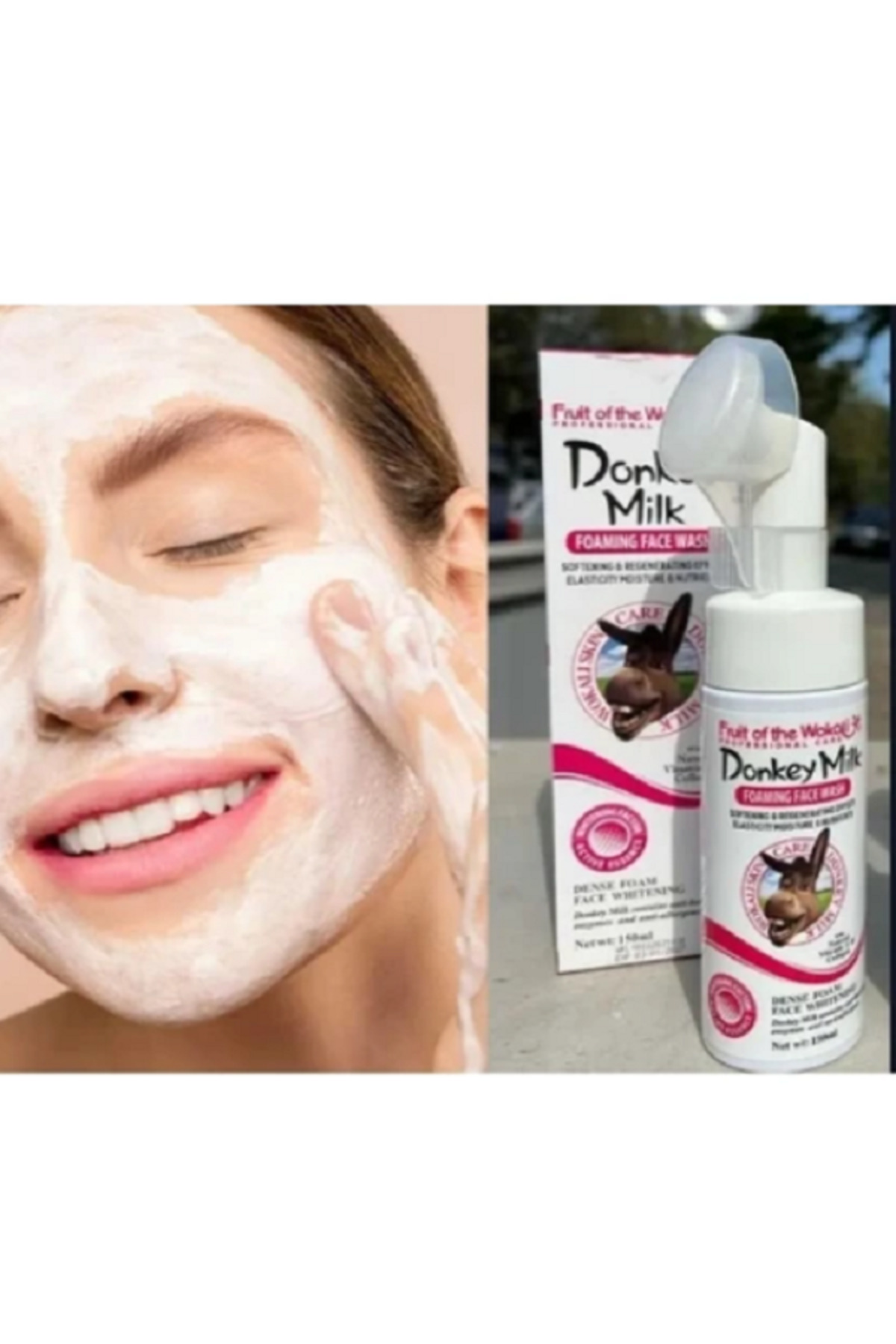 Donkey Milk Foamining Face Wash, Gerçek Eşek Sütü Özü Ve Gliserin Yüz Temizleme Köpüğü Fırçalı 150 M — 87454854154874851 — تصویر 4 از 8