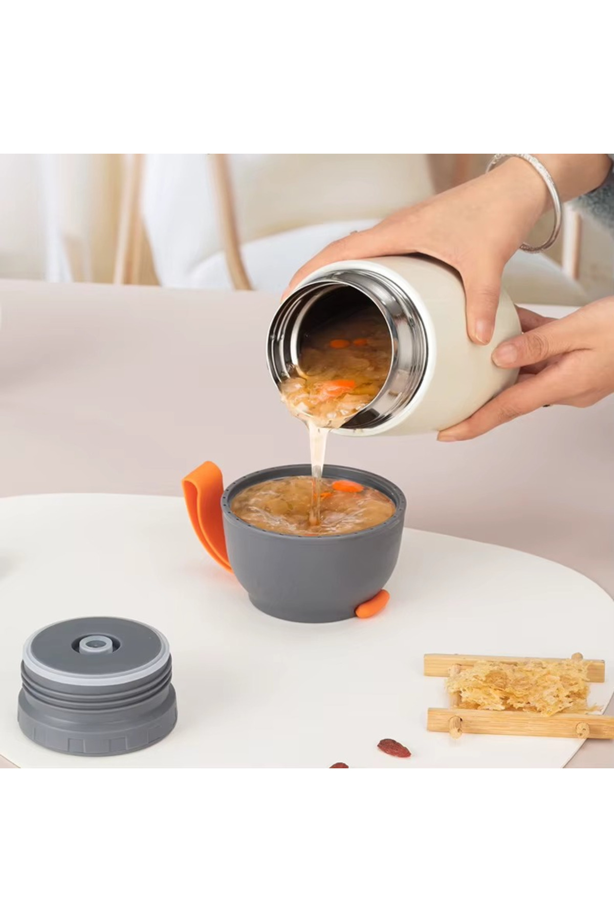 jojobebek Mama Saklama Termos Çift Duvarlı Paslanmaz Çelik, BPA’sız, Sızdırmaz Kapak 650 ml fotoğrafı 3 (önizleme)