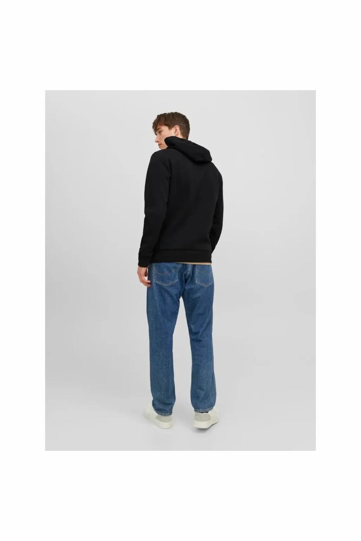 سویشرت مردانه طرح دار آستین بلند | جک اند جونز Jack & Jones 12233599-Black - تصویر 3